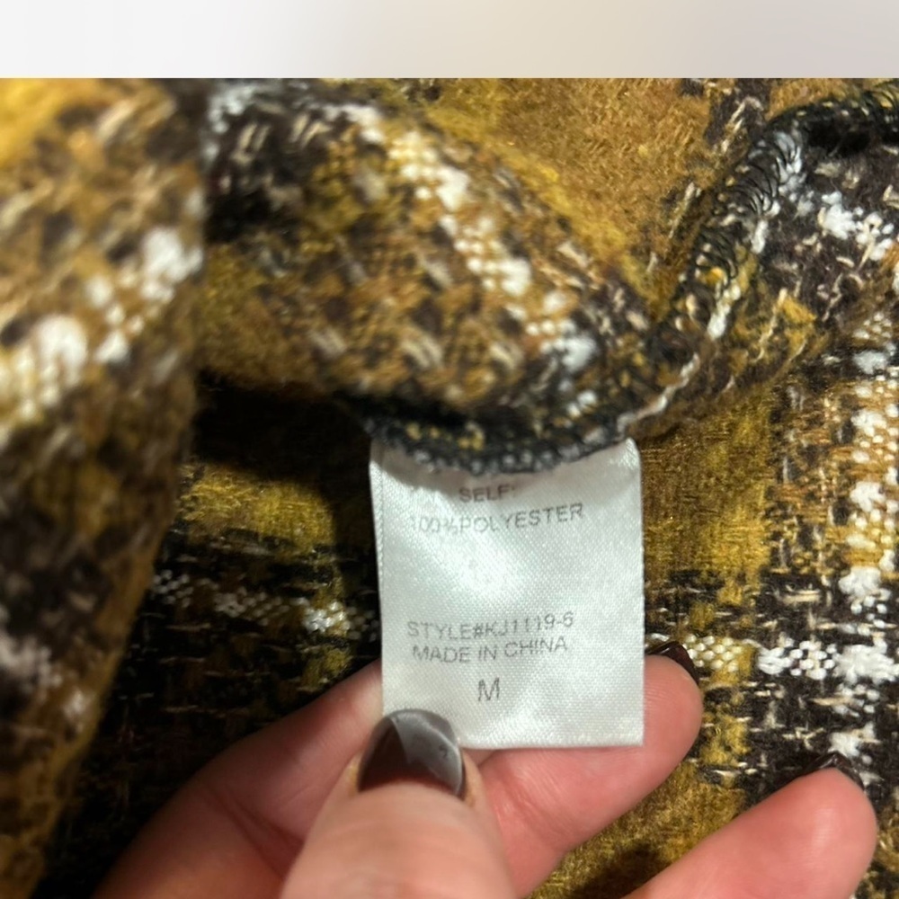 Plaid Cropped Button Up Blazer Flannel Boxy & Thick by |Ellison| Woman's Medium - Picture 4 of 8